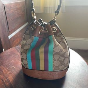 Coach Dempsey mini buckets bag with signature print